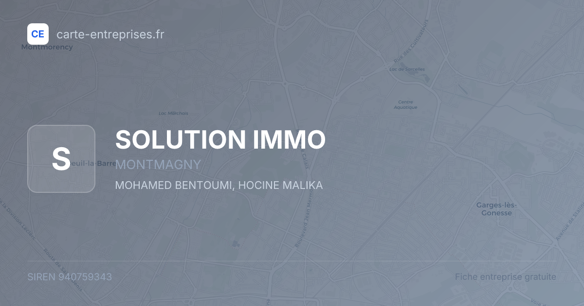SOLUTION IMMO — 940759343 — fiche entreprise