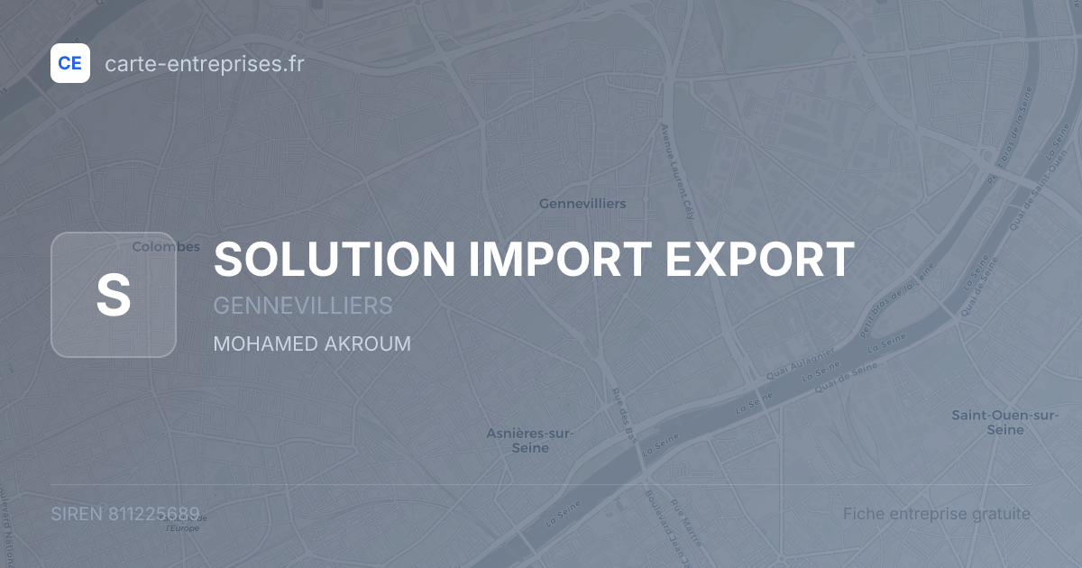 SOLUTION IMPORT EXPORT — 811225689 — fiche entreprise