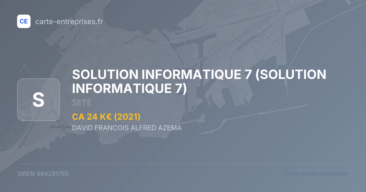 SOLUTION INFORMATIQUE 7 — 894281765 — fiche entreprise