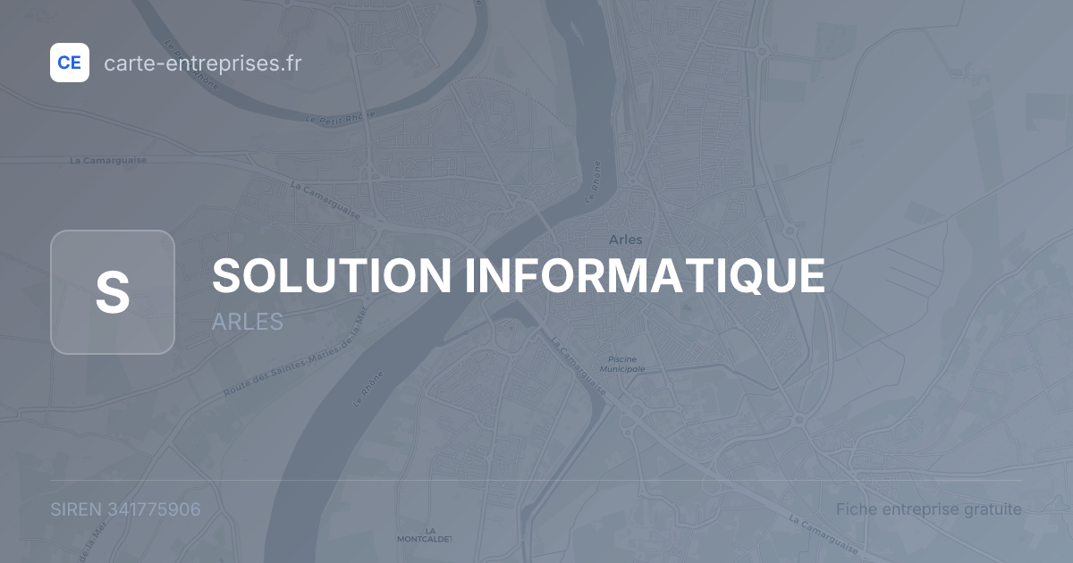 SOLUTION INFORMATIQUE — 341775906 — fiche entreprise