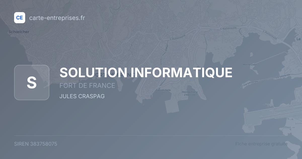 SOLUTION INFORMATIQUE — 383758075 — fiche entreprise