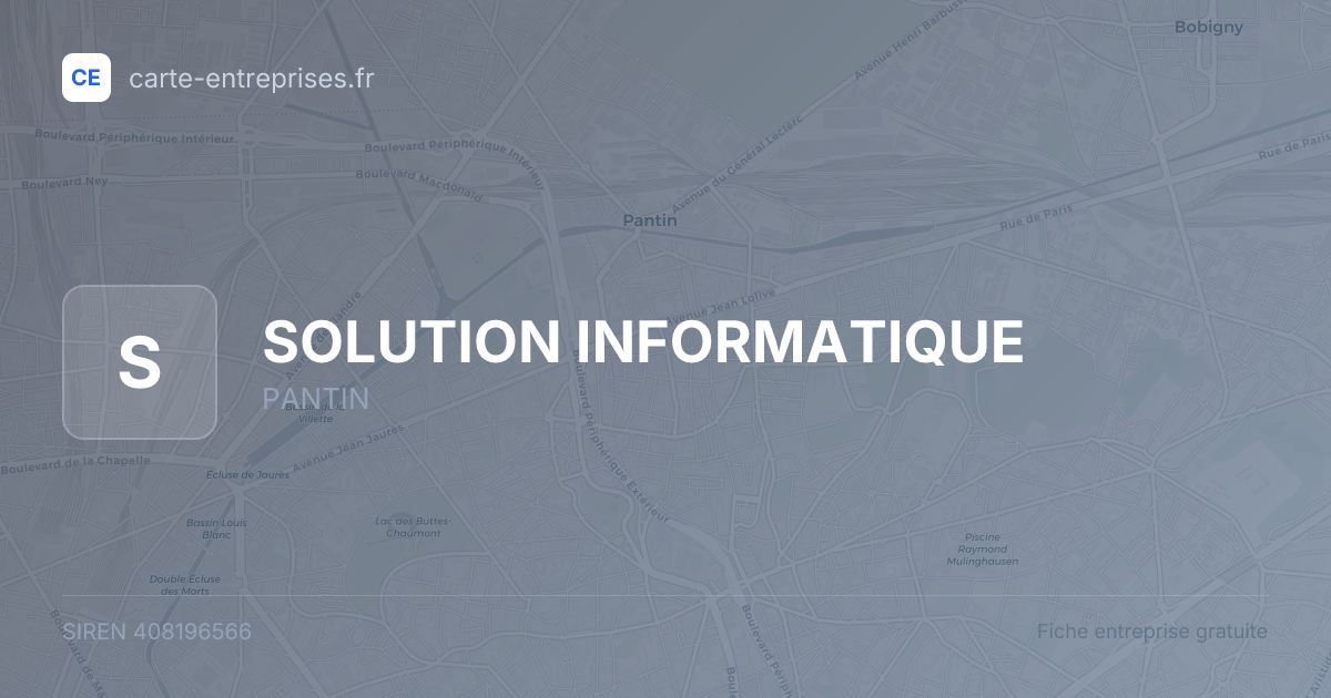 SOLUTION INFORMATIQUE — 408196566 — fiche entreprise