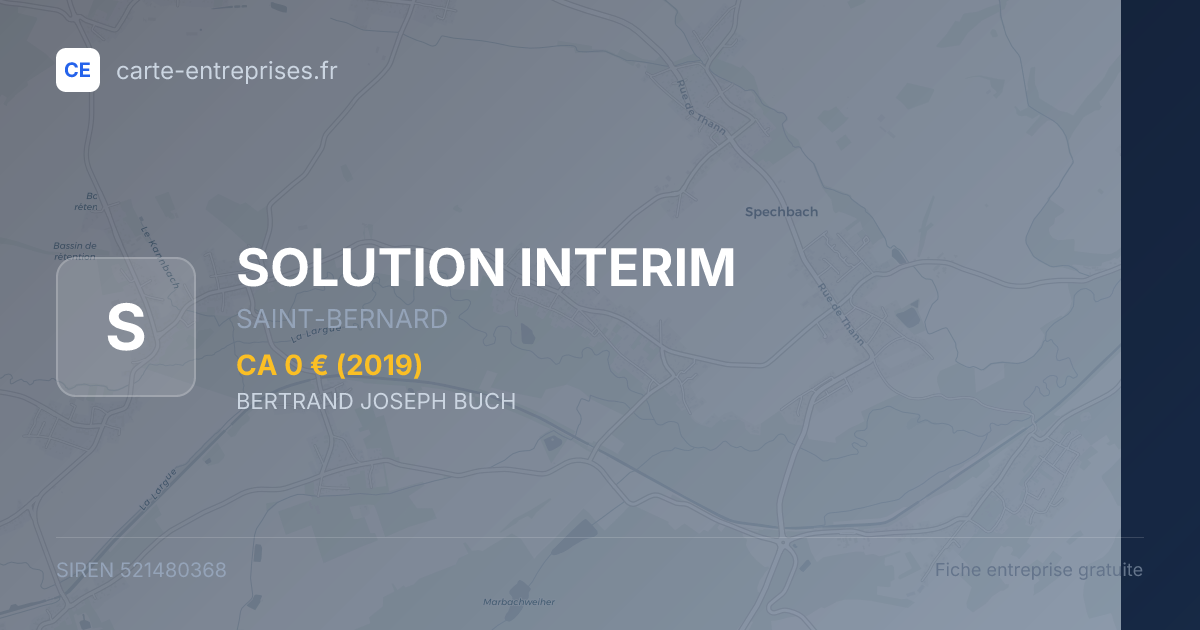 SOLUTION INTERIM — 521480368 — fiche entreprise