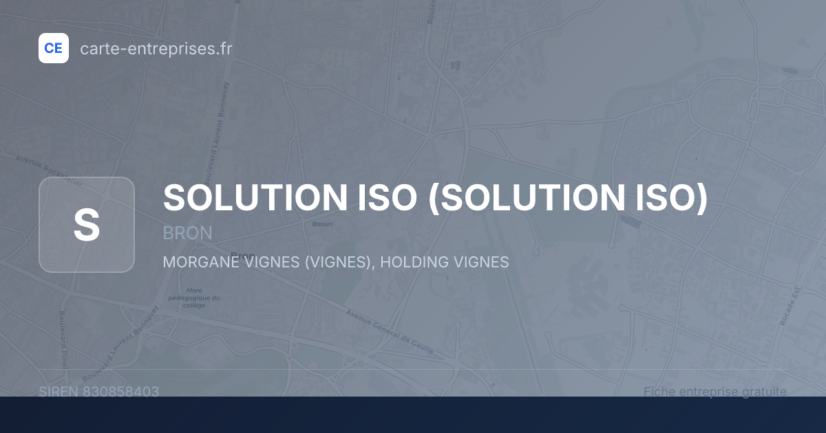 SOLUTION ISO — 830858403 — fiche entreprise