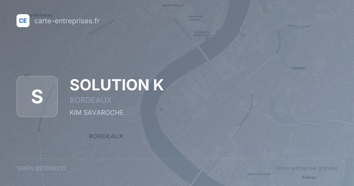 SOLUTION K — 991098310 — fiche entreprise