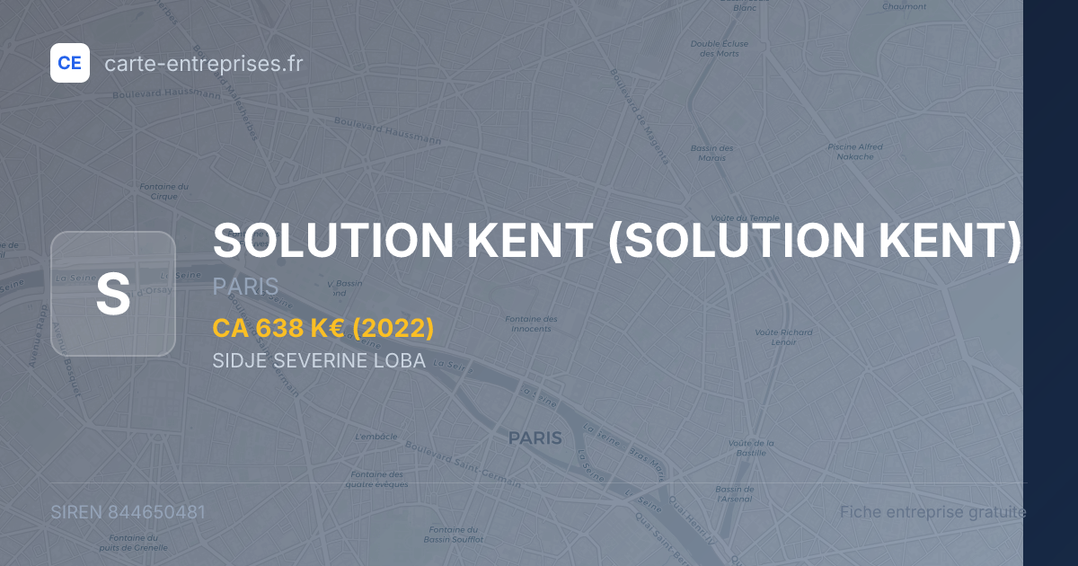 SOLUTION KENT — 844650481 — fiche entreprise