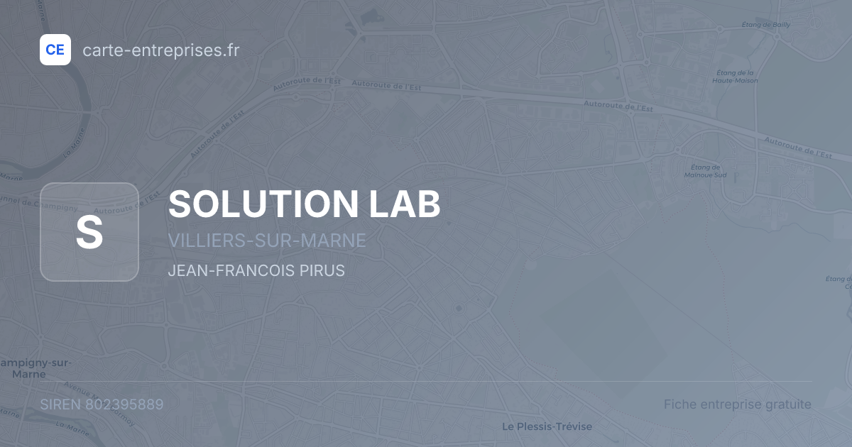 SOLUTION LAB — 802395889 — fiche entreprise