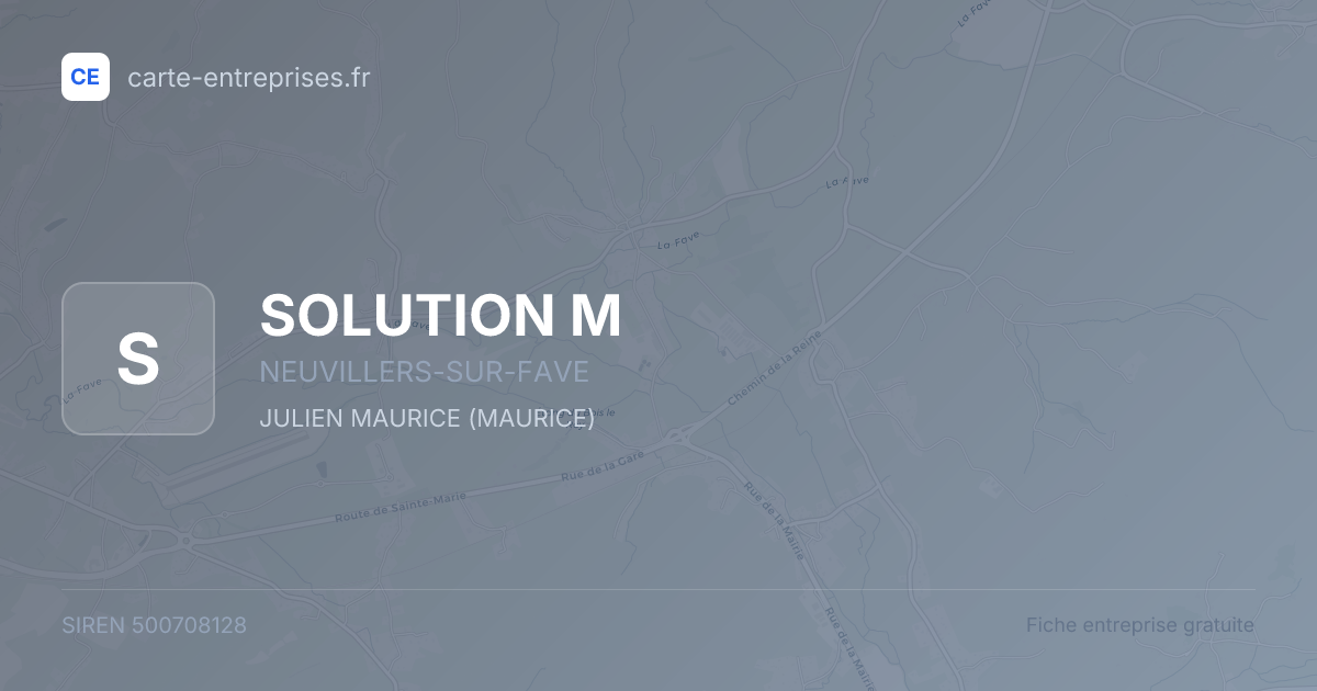 SOLUTION M — 500708128 — fiche entreprise