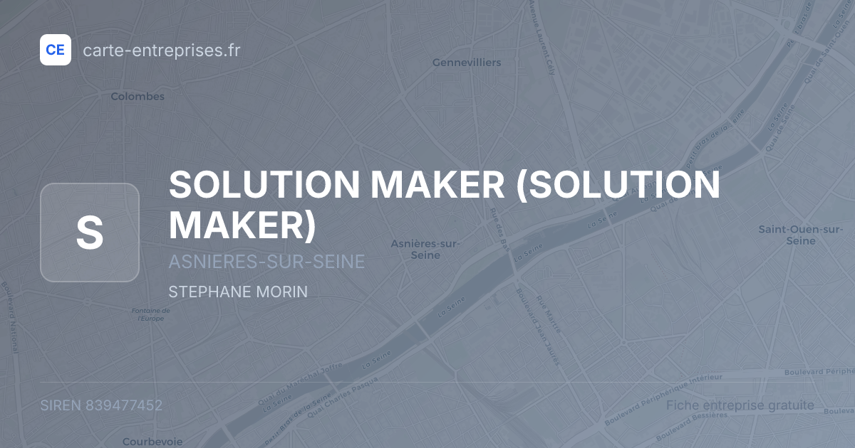 SOLUTION MAKER — 839477452 — fiche entreprise