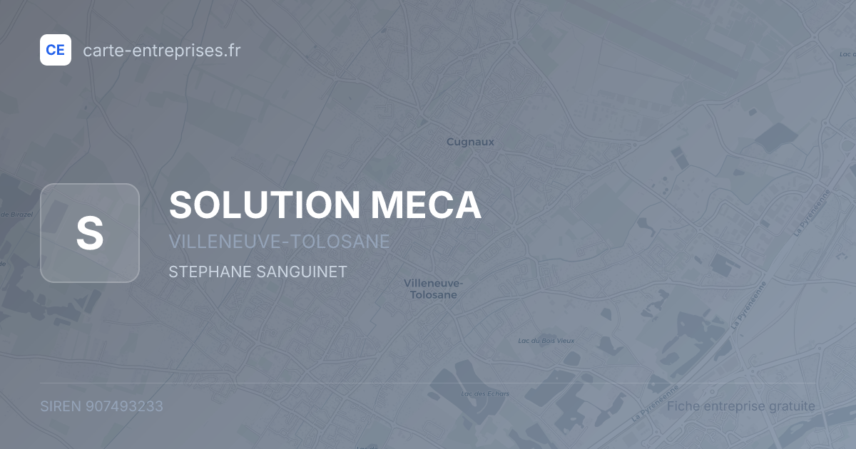 SOLUTION MECA — 907493233 — fiche entreprise