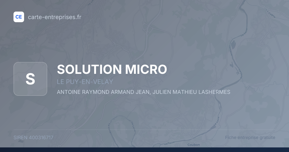 SOLUTION MICRO — 400316717 — fiche entreprise