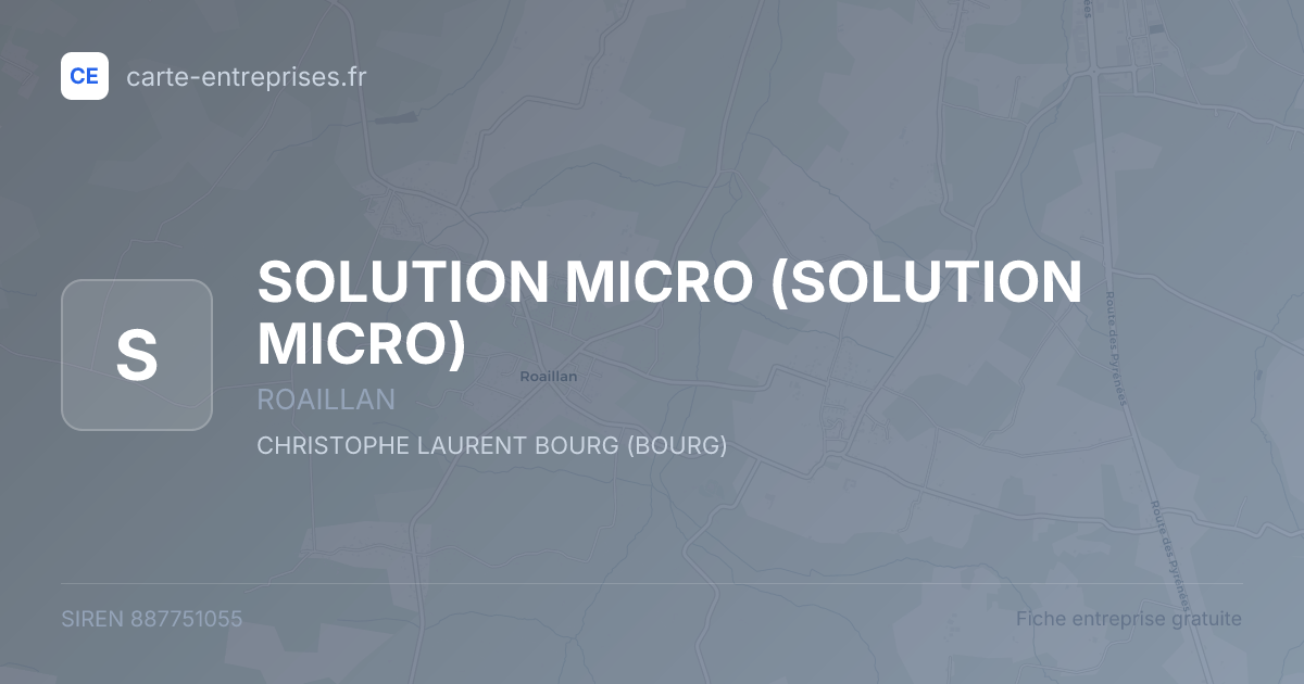 SOLUTION MICRO — 887751055 — fiche entreprise