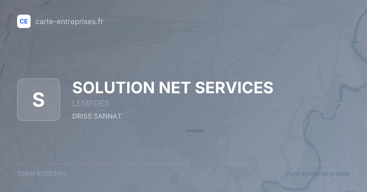 SOLUTION NET SERVICES — 911353415 — fiche entreprise