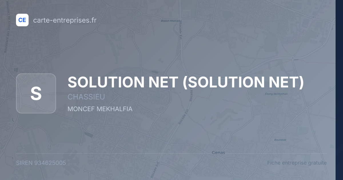 SOLUTION NET — 934625005 — fiche entreprise