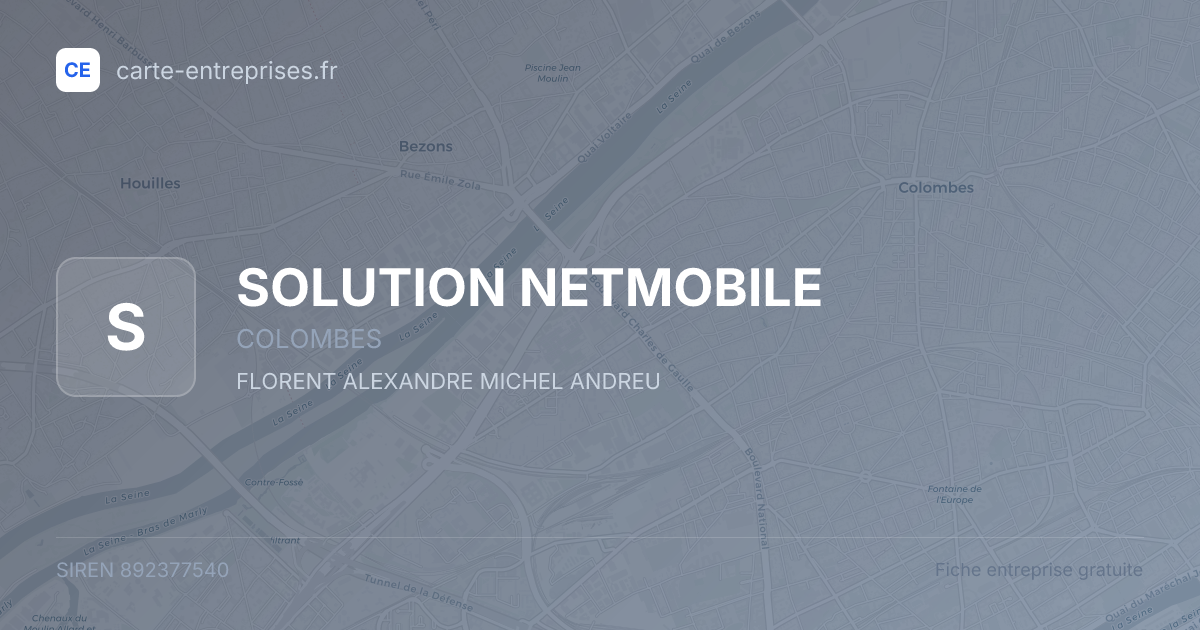 SOLUTION NETMOBILE — 892377540 — fiche entreprise