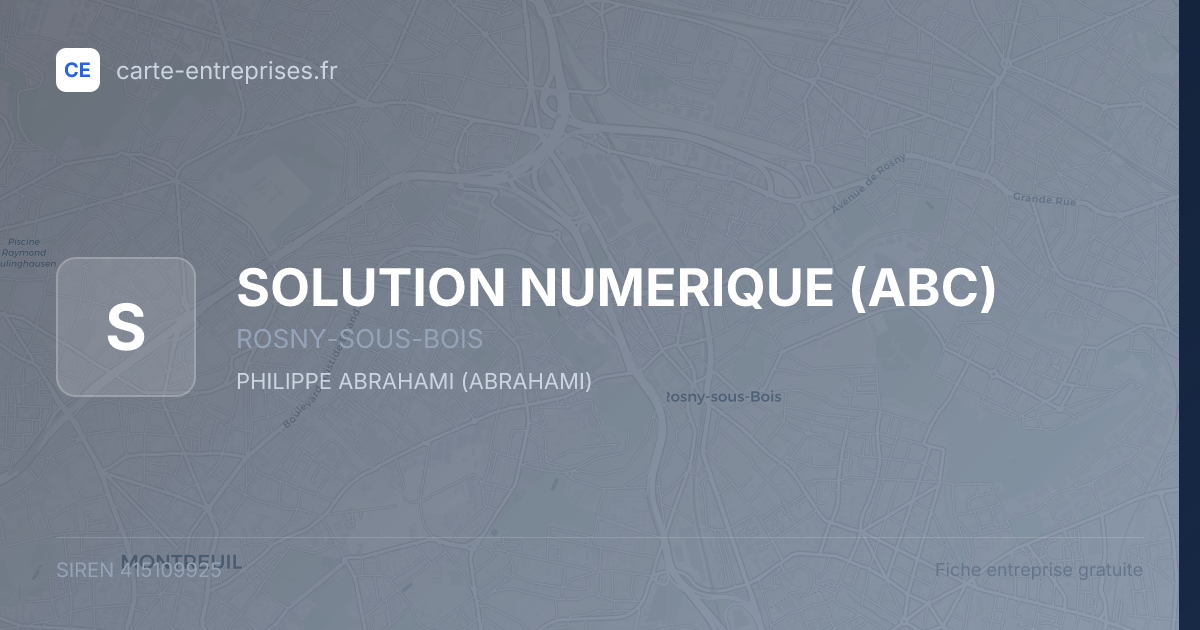SOLUTION NUMERIQUE (ABC) — 415109925 — fiche entreprise