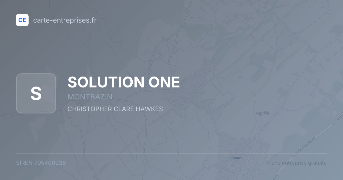 SOLUTION ONE — 795400936 — fiche entreprise