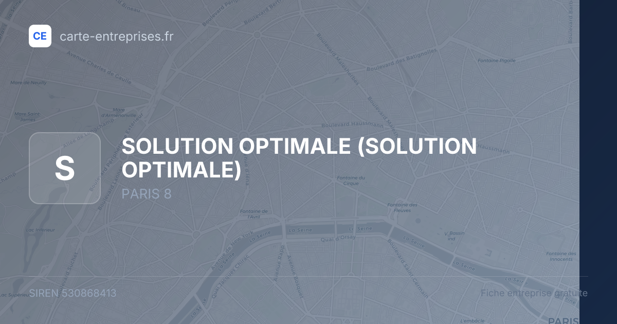 SOLUTION OPTIMALE — 530868413 — fiche entreprise