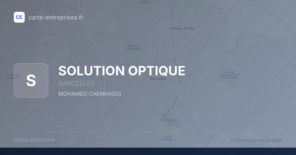 SOLUTION OPTIQUE — 844158618 — fiche entreprise