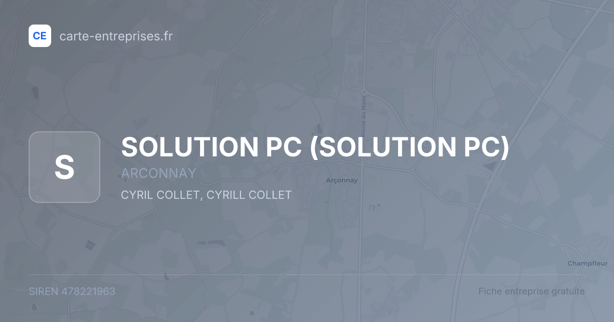 SOLUTION PC — 478221963 — fiche entreprise