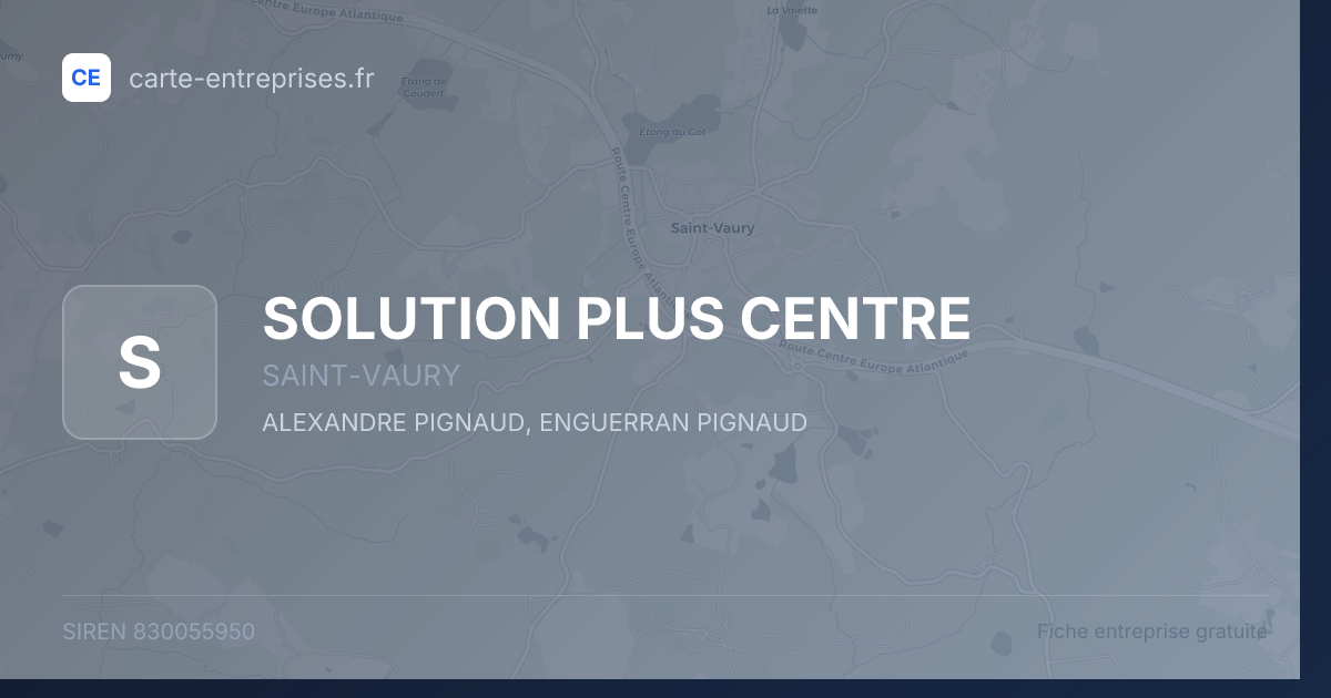SOLUTION PLUS CENTRE — 830055950 — fiche entreprise