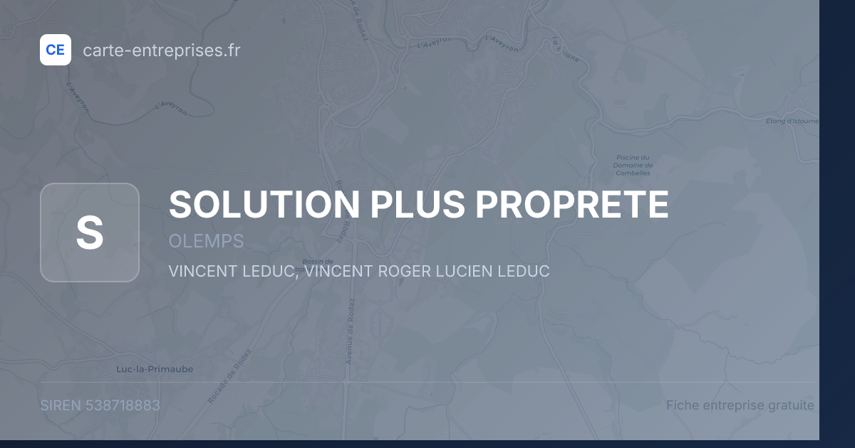 SOLUTION PLUS PROPRETE — 538718883 — fiche entreprise