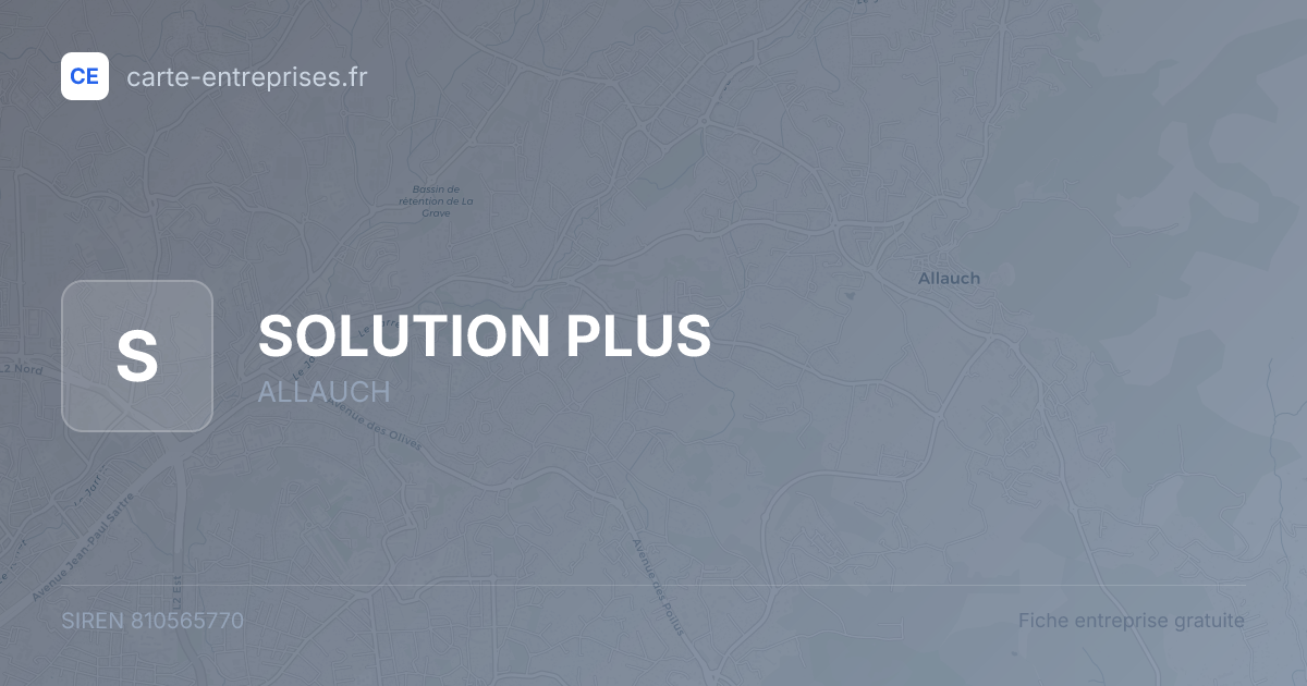 SOLUTION PLUS — 810565770 — fiche entreprise