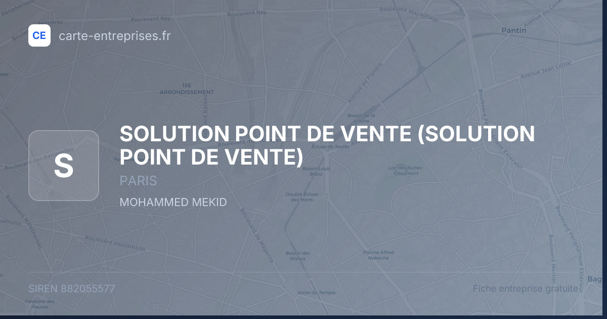 SOLUTION POINT DE VENTE — 882055577 — fiche entreprise