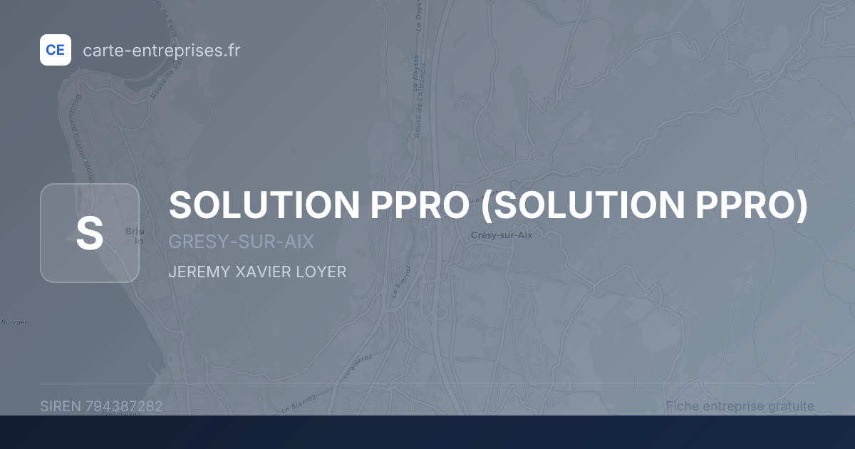 SOLUTION PPRO — 794387282 — fiche entreprise