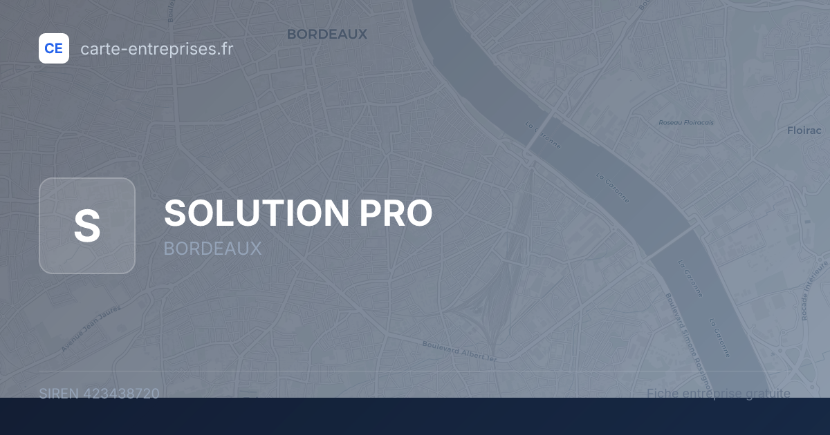 SOLUTION PRO — 423438720 — fiche entreprise