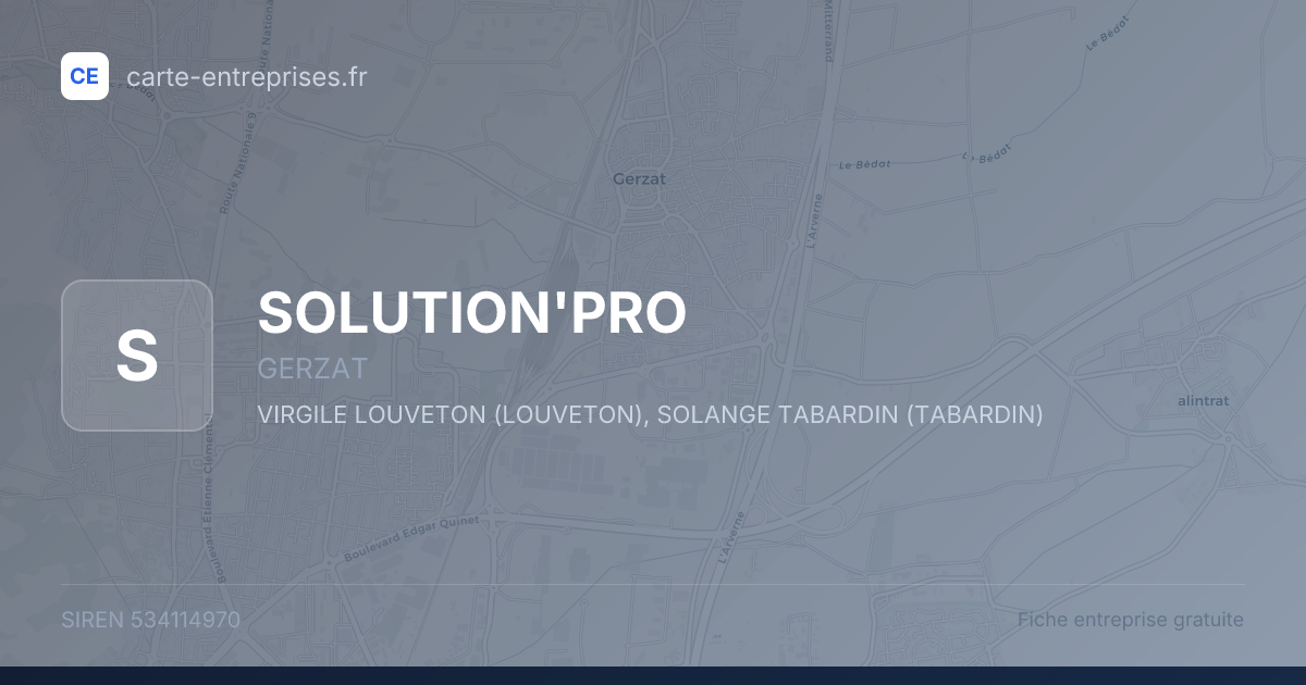 SOLUTION'PRO — 534114970 — fiche entreprise