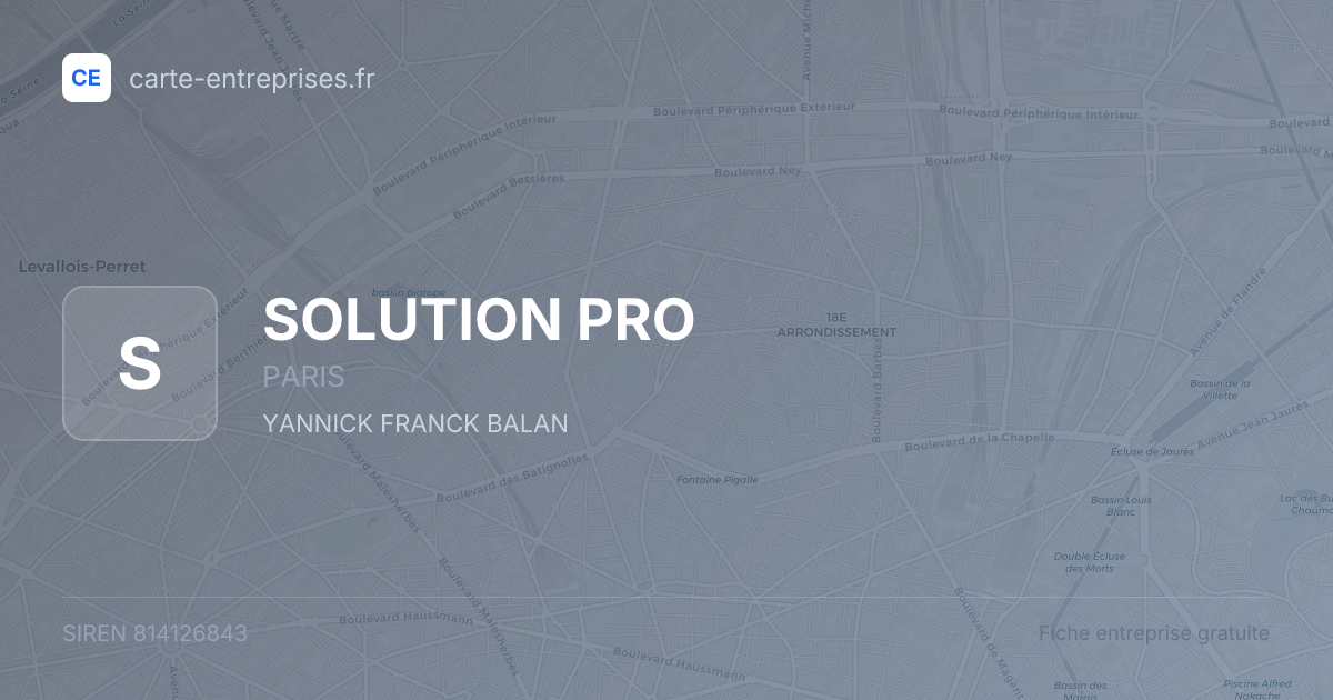 SOLUTION PRO — 814126843 — fiche entreprise