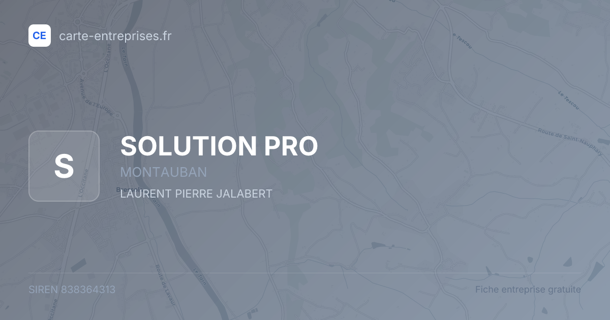 SOLUTION PRO — 838364313 — fiche entreprise