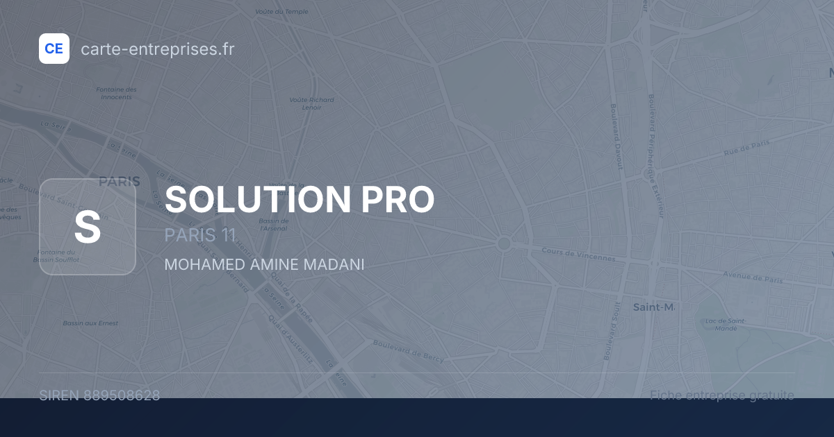 SOLUTION PRO — 889508628 — fiche entreprise