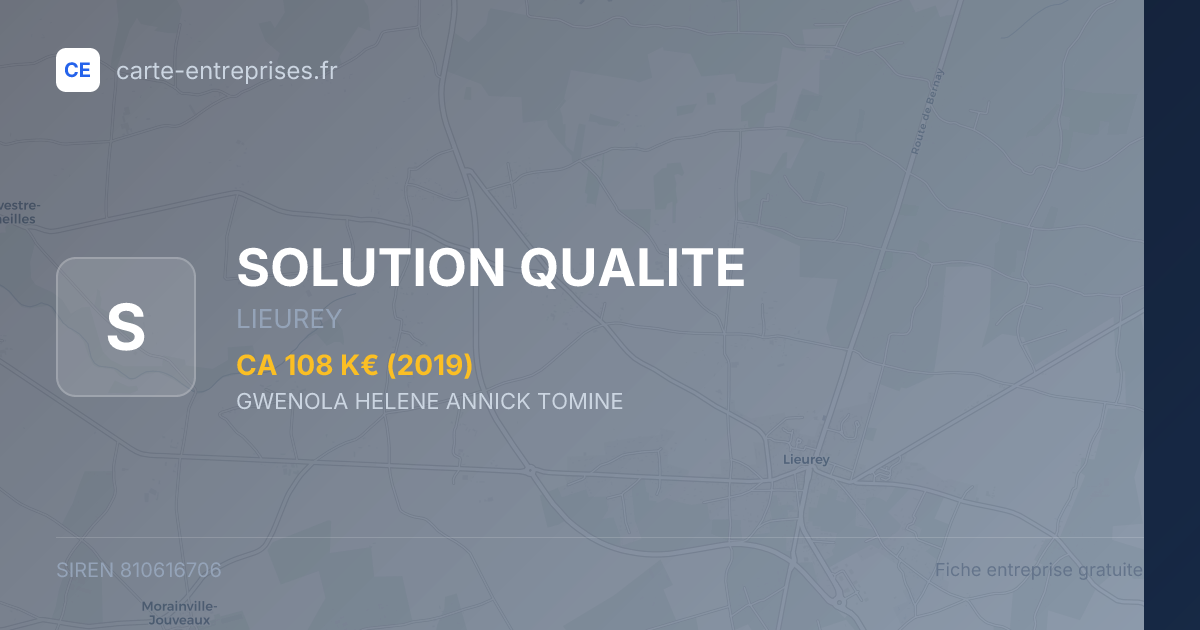 SOLUTION QUALITE — 810616706 — fiche entreprise