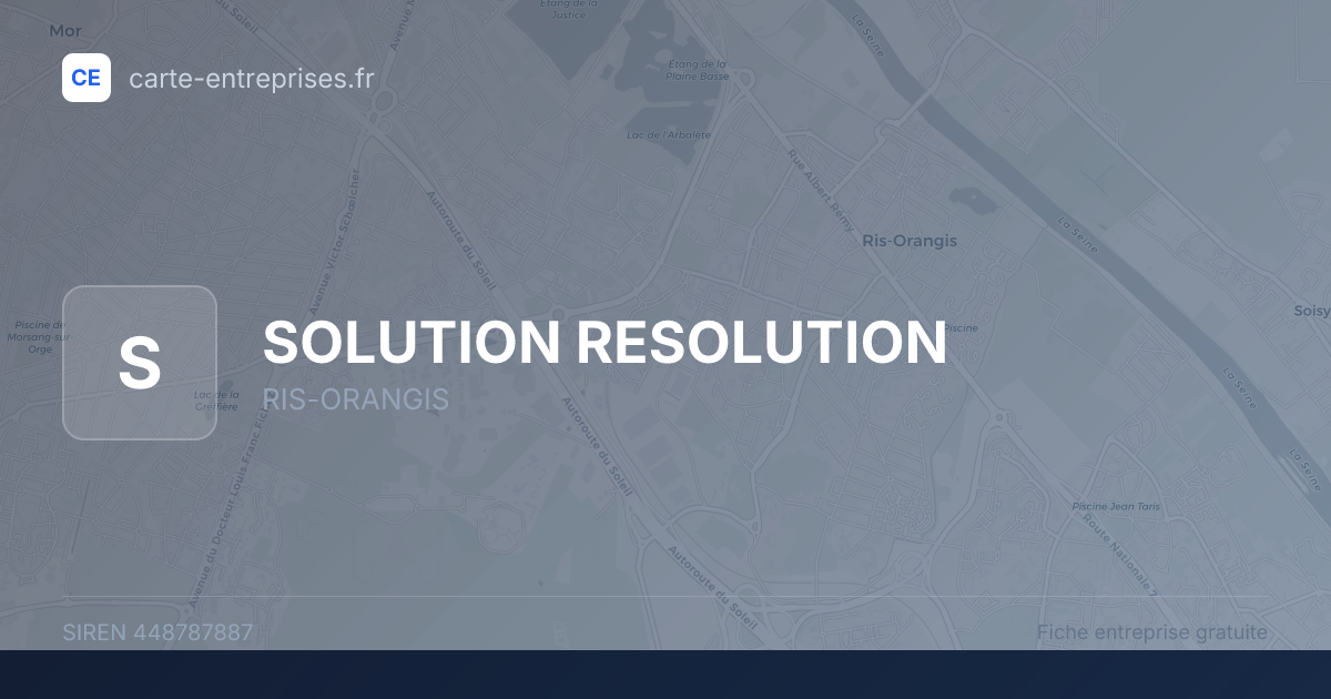 SOLUTION RESOLUTION — 448787887 — fiche entreprise