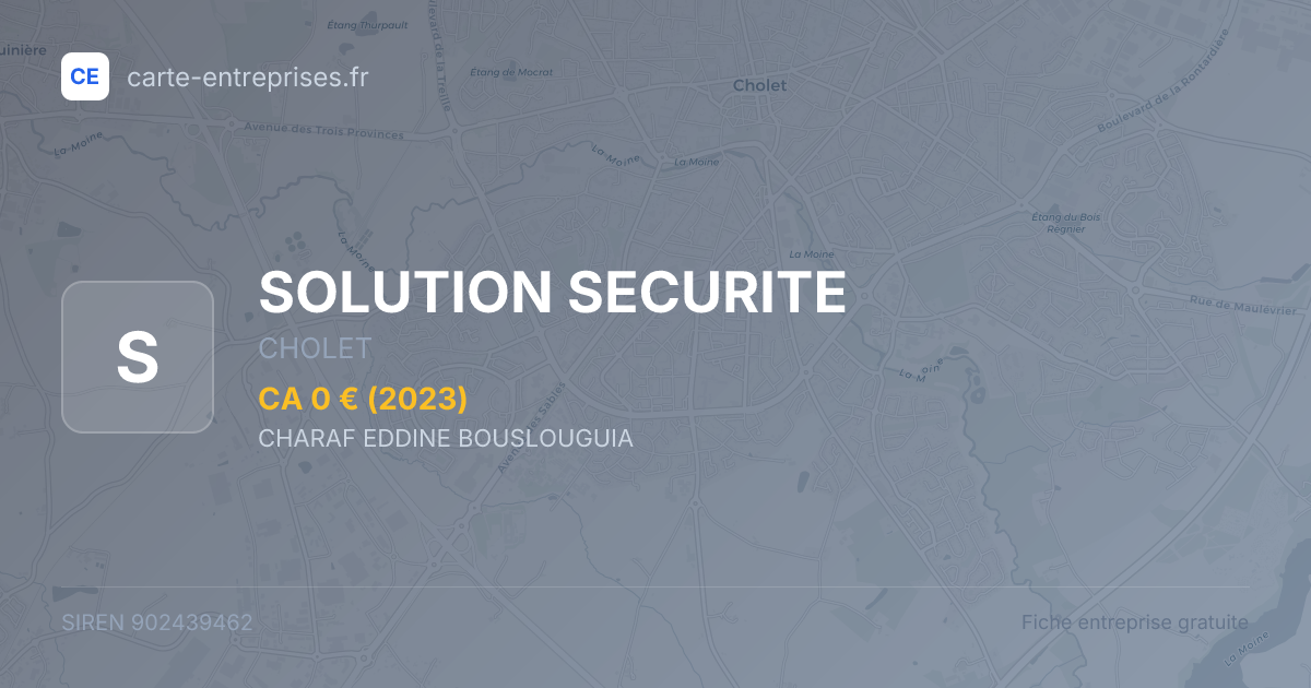 SOLUTION SECURITE — 902439462 — fiche entreprise