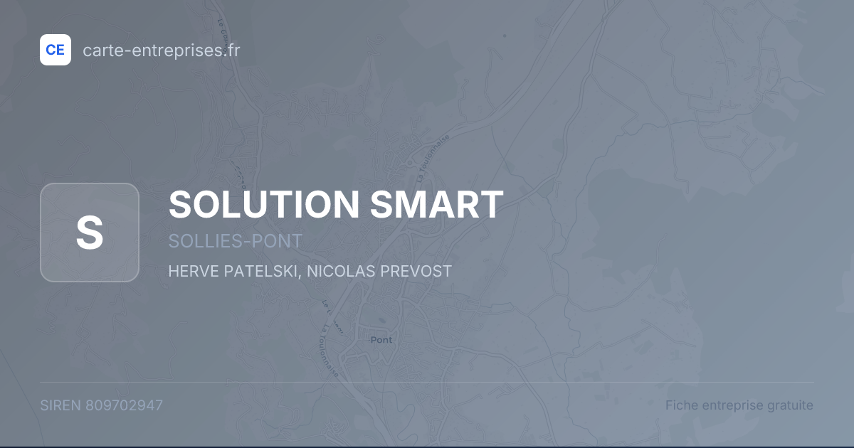 SOLUTION SMART — 809702947 — fiche entreprise