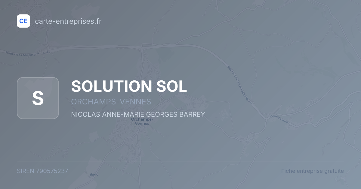 SOLUTION SOL — 790575237 — fiche entreprise
