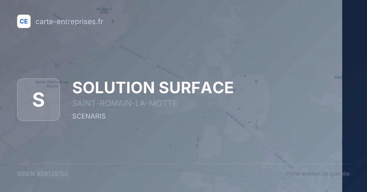 SOLUTION SURFACE — 898129150 — fiche entreprise