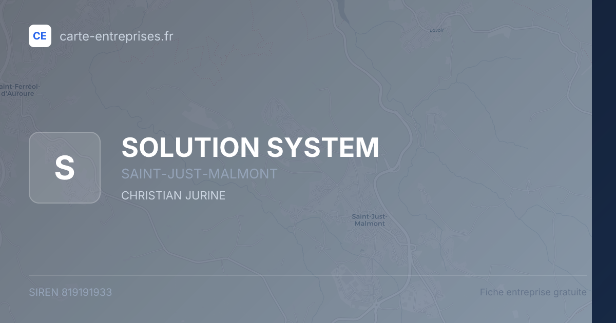SOLUTION SYSTEM — 819191933 — fiche entreprise