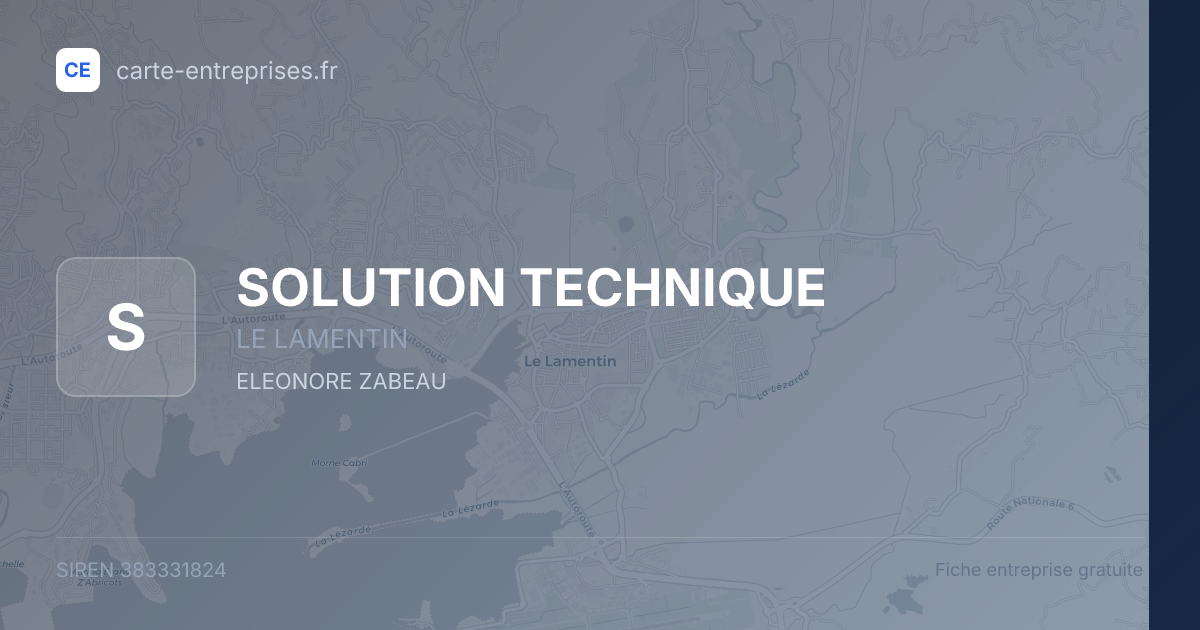SOLUTION TECHNIQUE — 383331824 — fiche entreprise