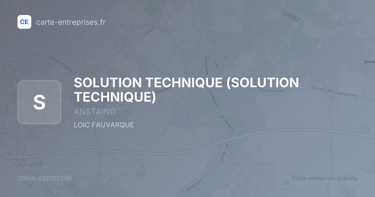 SOLUTION TECHNIQUE — 838355295 — fiche entreprise