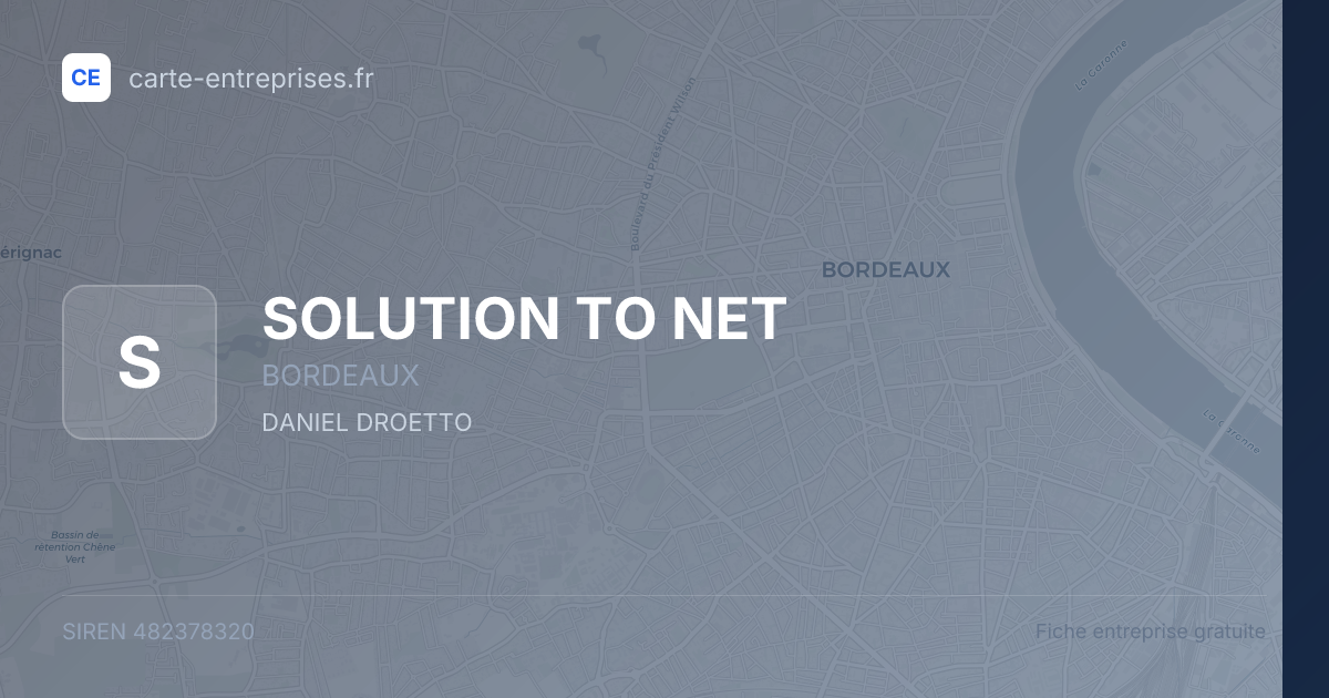 SOLUTION TO NET — 482378320 — fiche entreprise