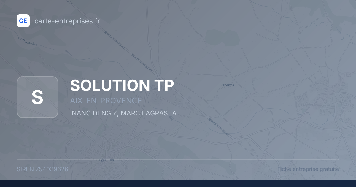 SOLUTION TP — 754039626 — fiche entreprise