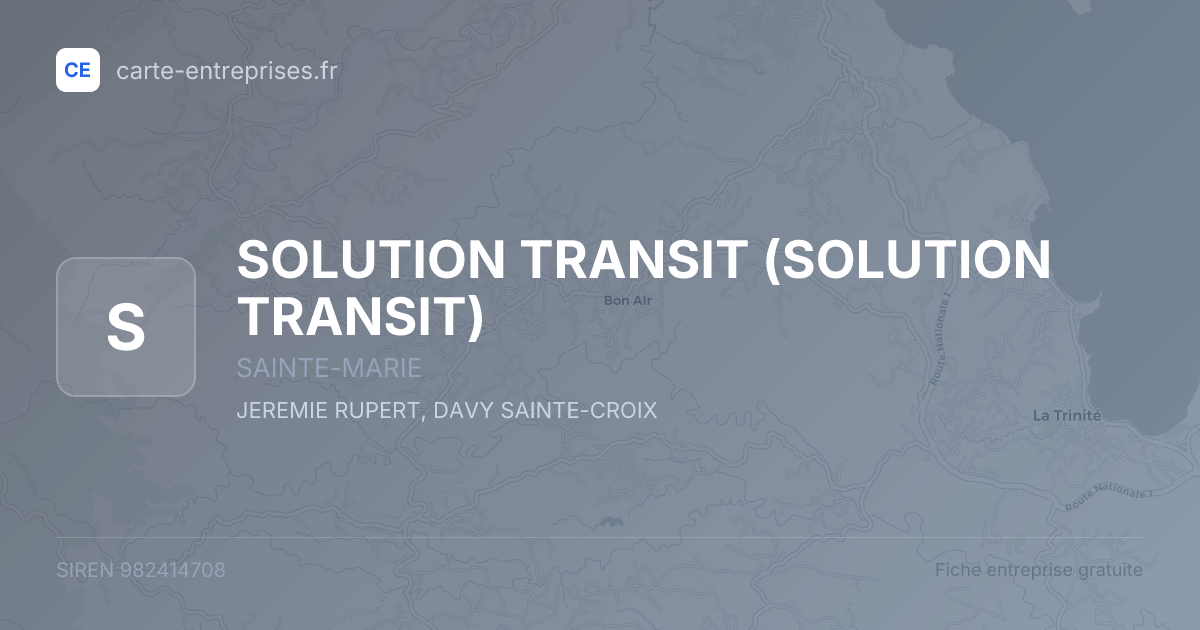 SOLUTION TRANSIT — 982414708 — fiche entreprise