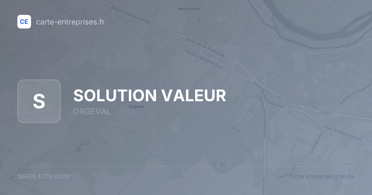 SOLUTION VALEUR — 477930010 — fiche entreprise