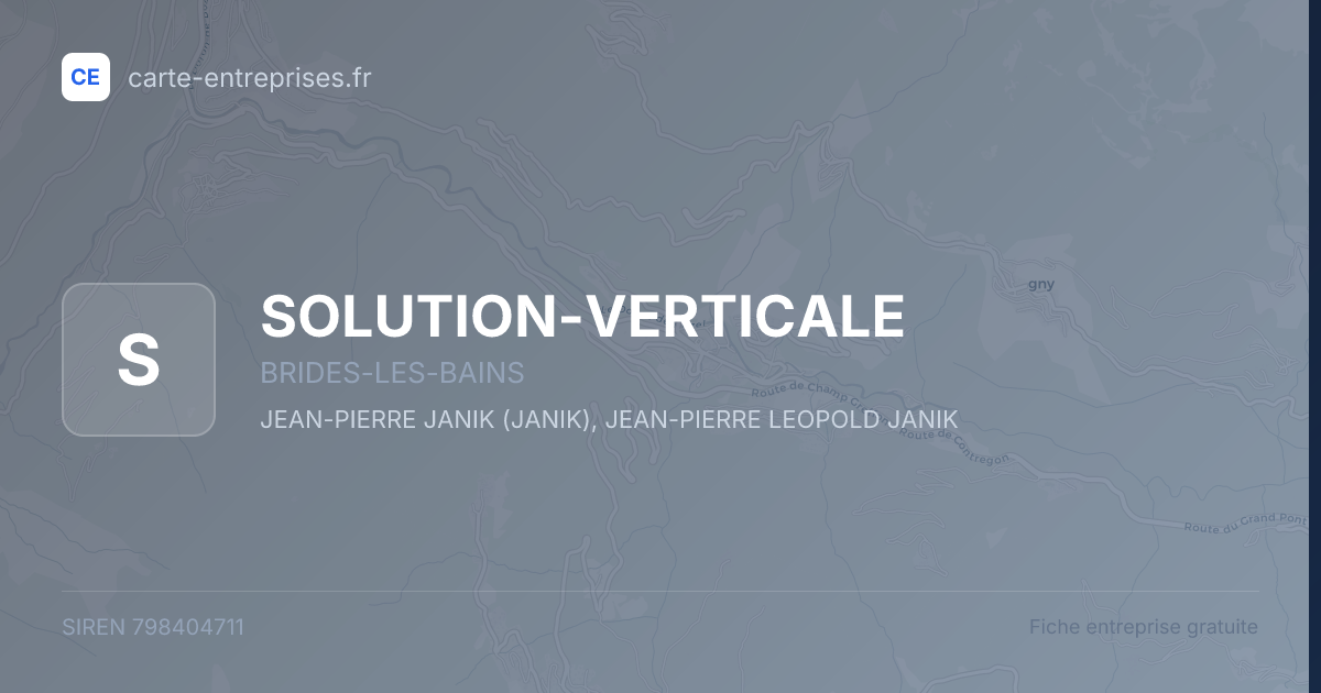 SOLUTION-VERTICALE — 798404711 — fiche entreprise