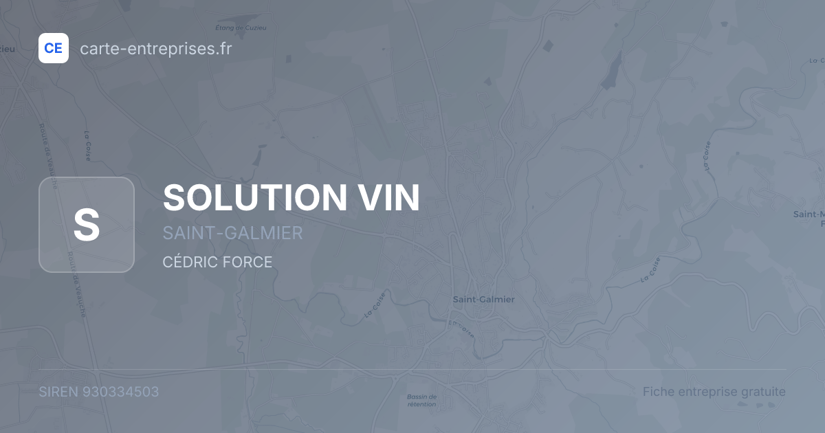 SOLUTION VIN — 930334503 — fiche entreprise