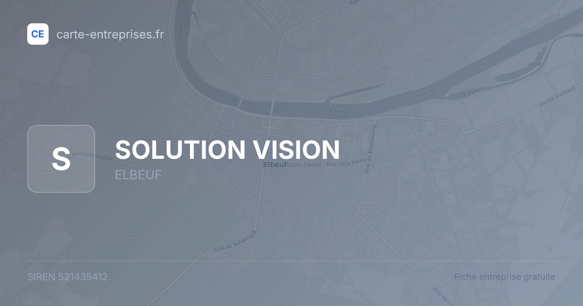 SOLUTION VISION — 521435412 — fiche entreprise